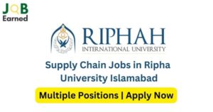 Supply Chain Jobs in Ripha University Islamabad