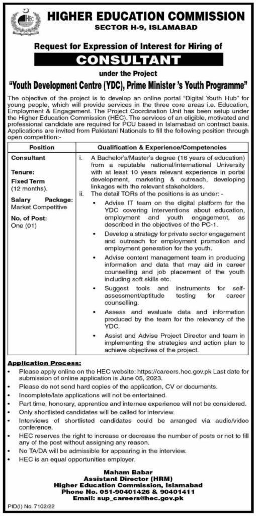 Position at Youth Development Centre 2023