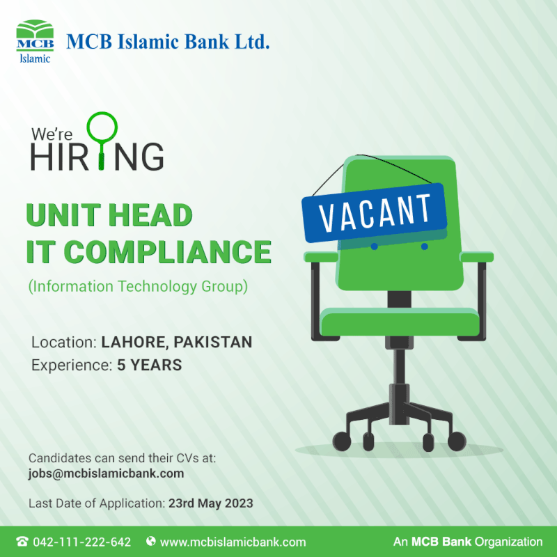 Latest MCB Islamic Bank Jobs Apply Now