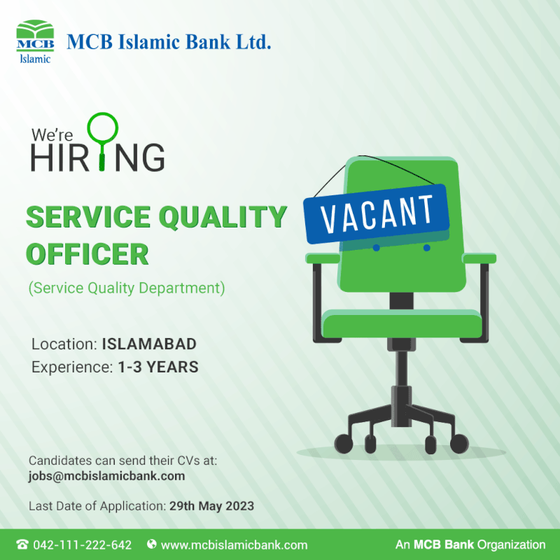 MCB Islamic Bank Jobs in Islamabad For Both Male and Female Apply Now