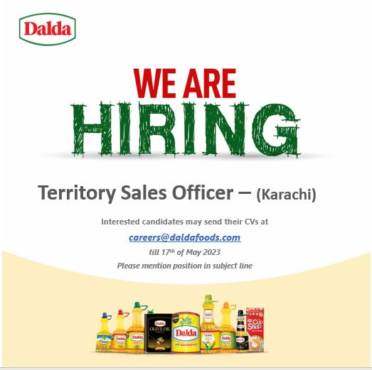 Sales Jobs in Karachi at Dalda Foods for Bachelors/Masters Apply Now