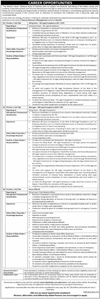 Career Announcement at NBP Karachi 2023