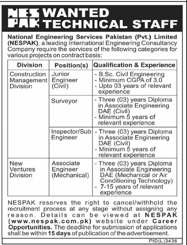 NESPAK Jobs in Pakistan 2023 Apply Now