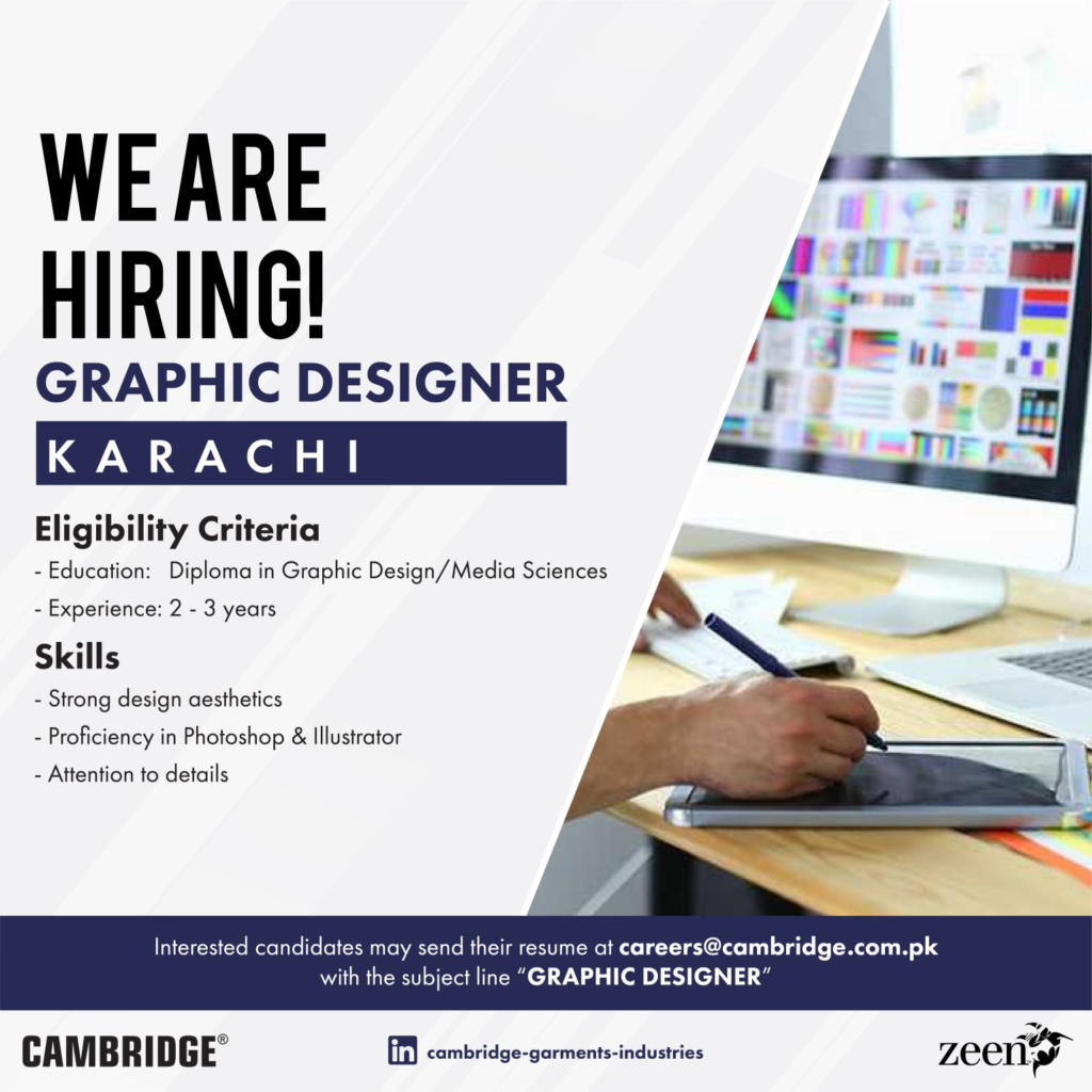 Cambridge Garments Jobs for Graphic Designer Apply Now