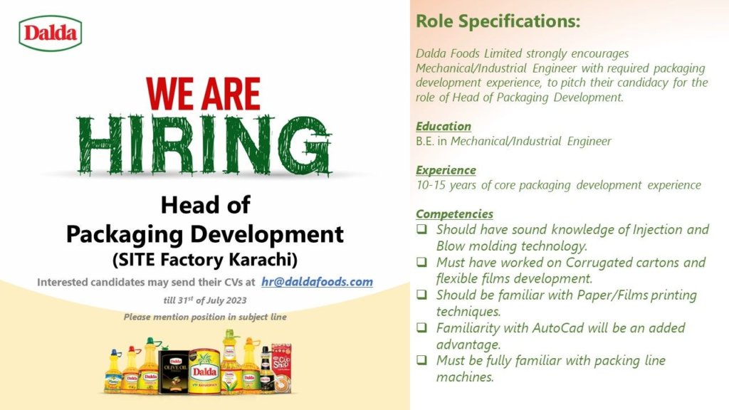 Dalda Foods Jobs July 2023 for Engineers Apply Online