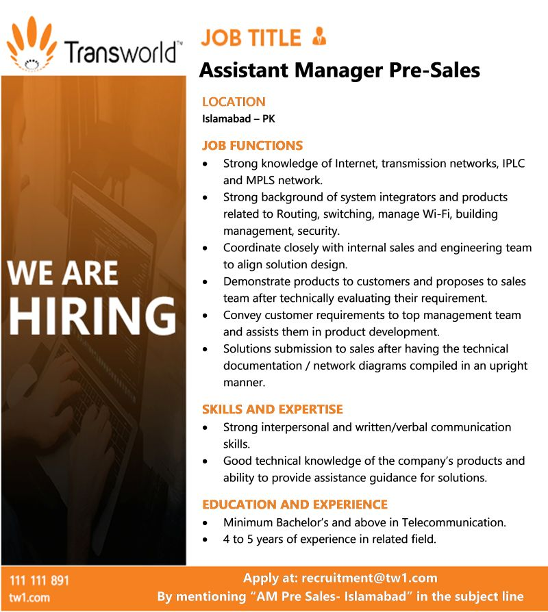 Transworld Associates Jobs July 2023 for Bachelors Apply Online Now