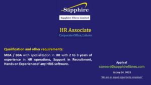 Sapphire Fibres Limited Jobs July 2023 For BBA/MBA & Engineers Apply Online Now