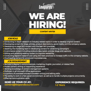 Leopards Courier Services (Pvt.) Ltd. Jobs July 2023 Apply Online Now