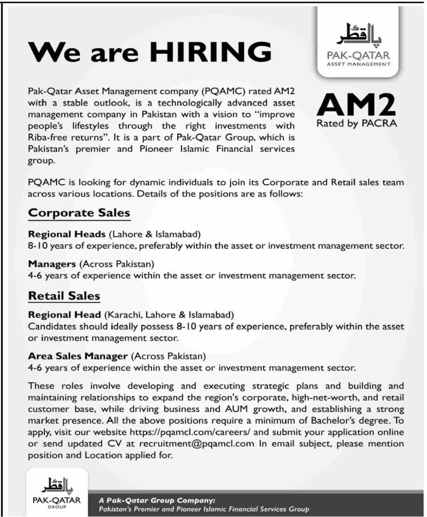 Pak Qatar Asset Management Company Jobs Oct-2023 Apply Online Now