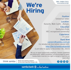 Samba Bank Limited Jobs Multiple Positions Apply Online Now