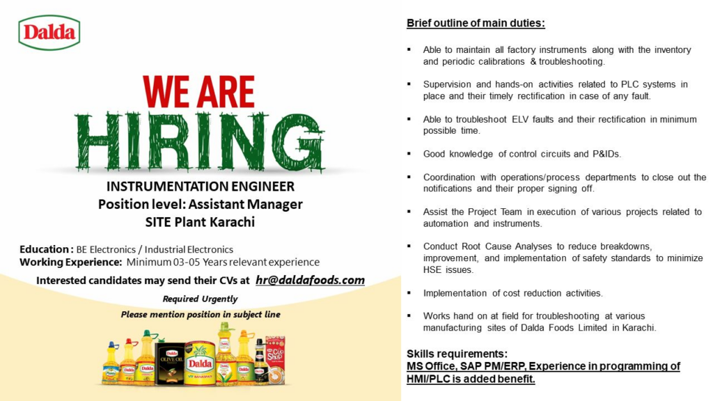 Dalda Foods Jobs for Engineers Apply Online Now