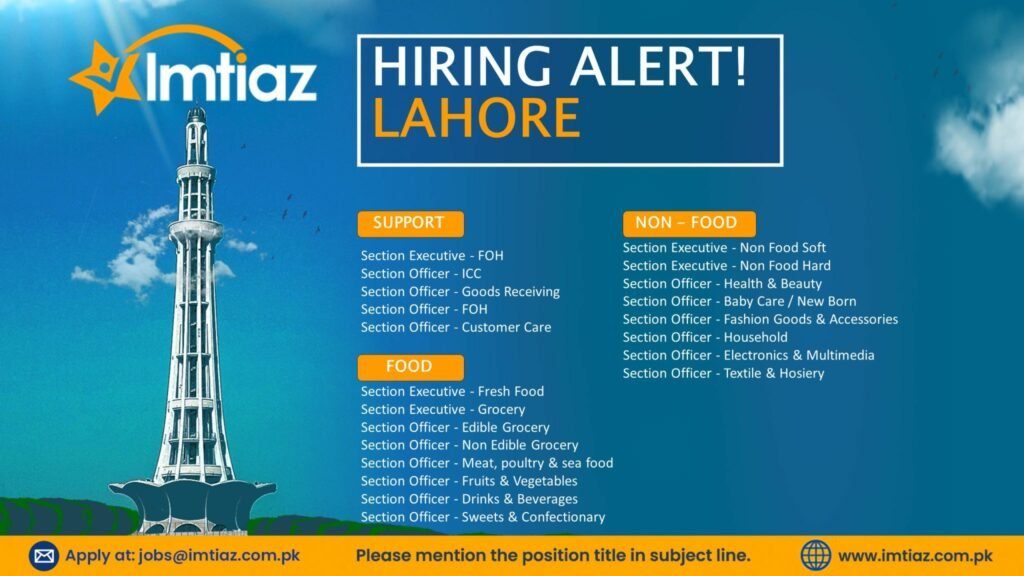 Imtiaz Super Market Job Nov-2023 Both Male & Female Can Apply Now