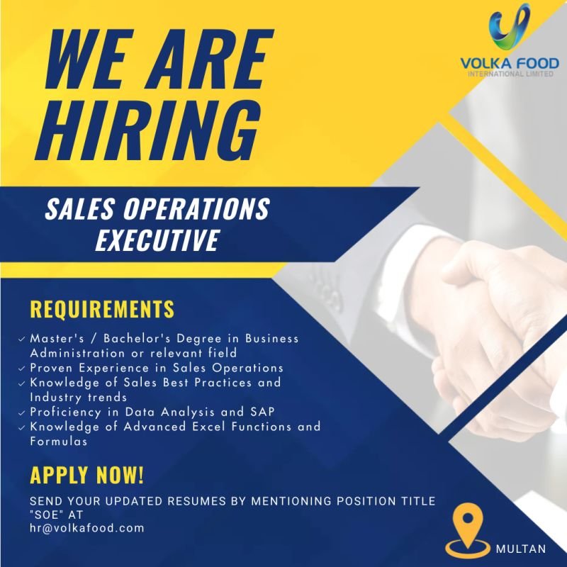 Volka Food International (PVT) Ltd Sales Job Nov-2023 Apply Now