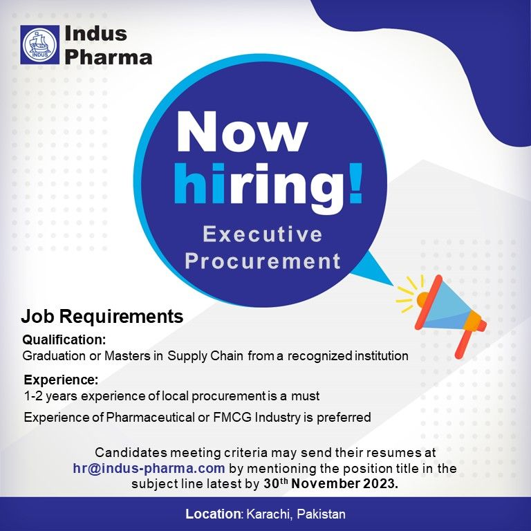 Indus Pharma Supply Chain Job Nov-2023 Apply Online Now