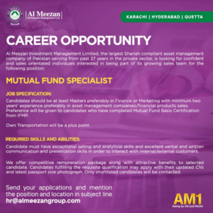 Al Meezan Investment Management Limited Jobs for Bachelors/Masters Pass Nov-2023 Apply Online Now