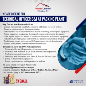 Power Cement Limited Engineering Job Nov-2023 Apply Online Now