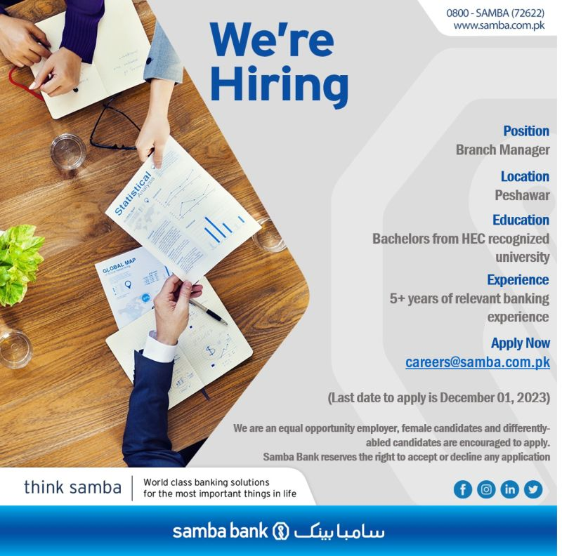 Samba Bank Limited Job Nov-2023 Apply Online Now