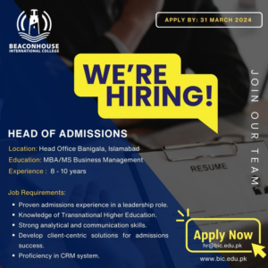 Beaconhouse Group Jobs From All Pakistan Apply Now