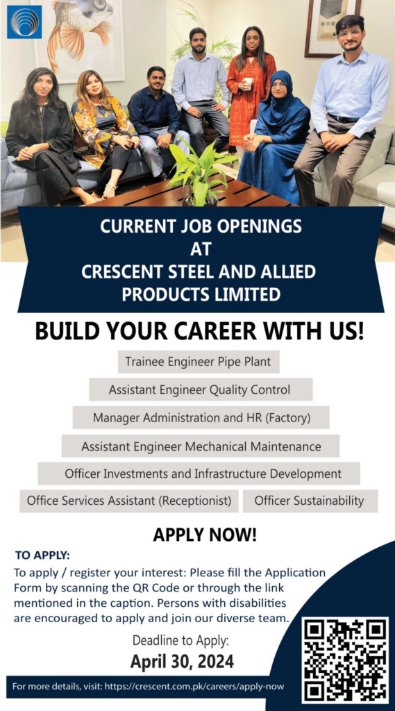 Crescent Steel and Allied Products Limited Jobs April 24 Apply Now