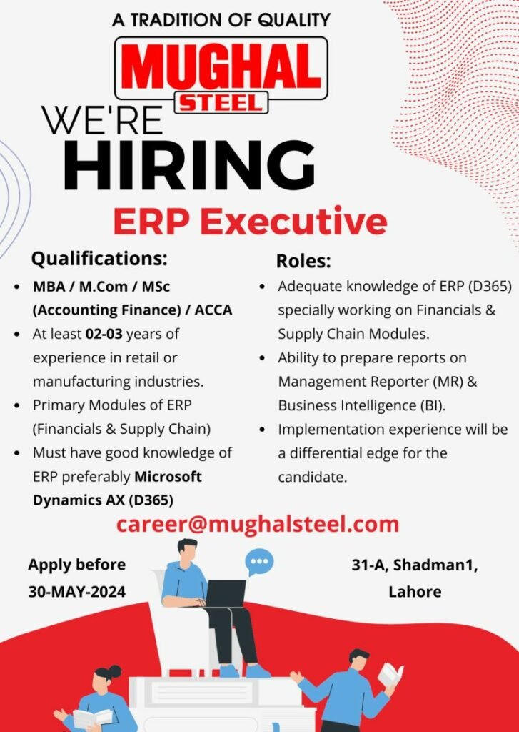 Job Advertisement: Mughal Steel Career Opportunities Apply Now