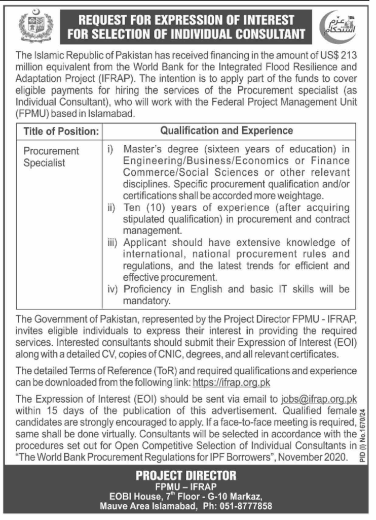 Exciting Career Opportunity at Integrated Flood Resilience and Adaption Project (IFRAP) Apply Now