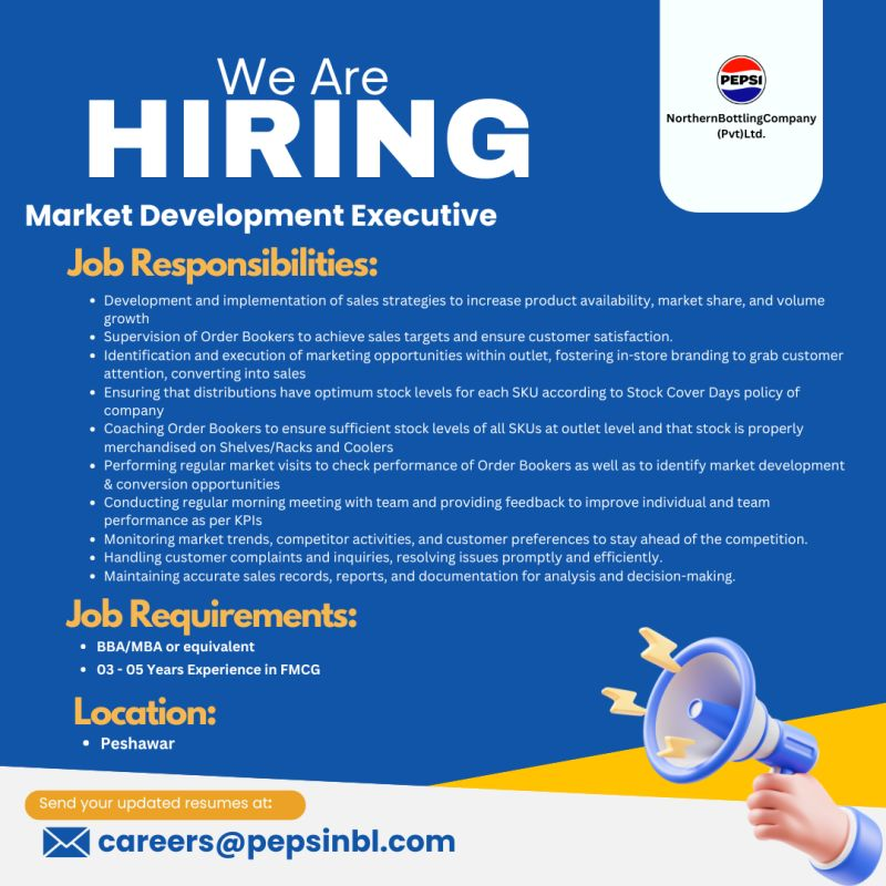 Exciting Job Opportunity at Pepsi Northern Bottling Company (Pvt) Ltd Apply Now