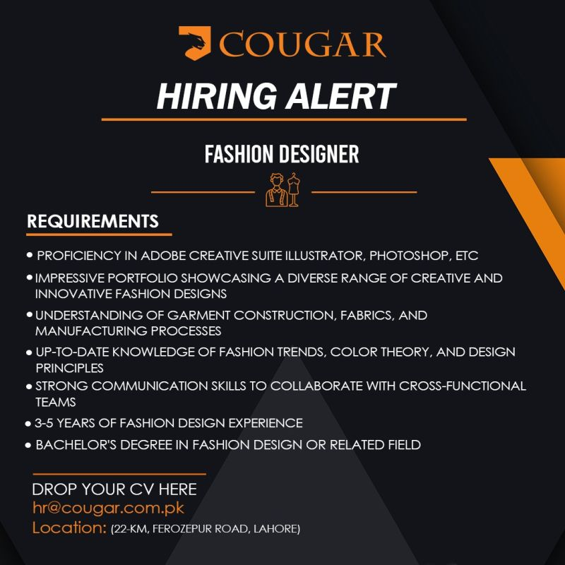 Multiple Jobs Opening at COUGAR Clothing Apply Now