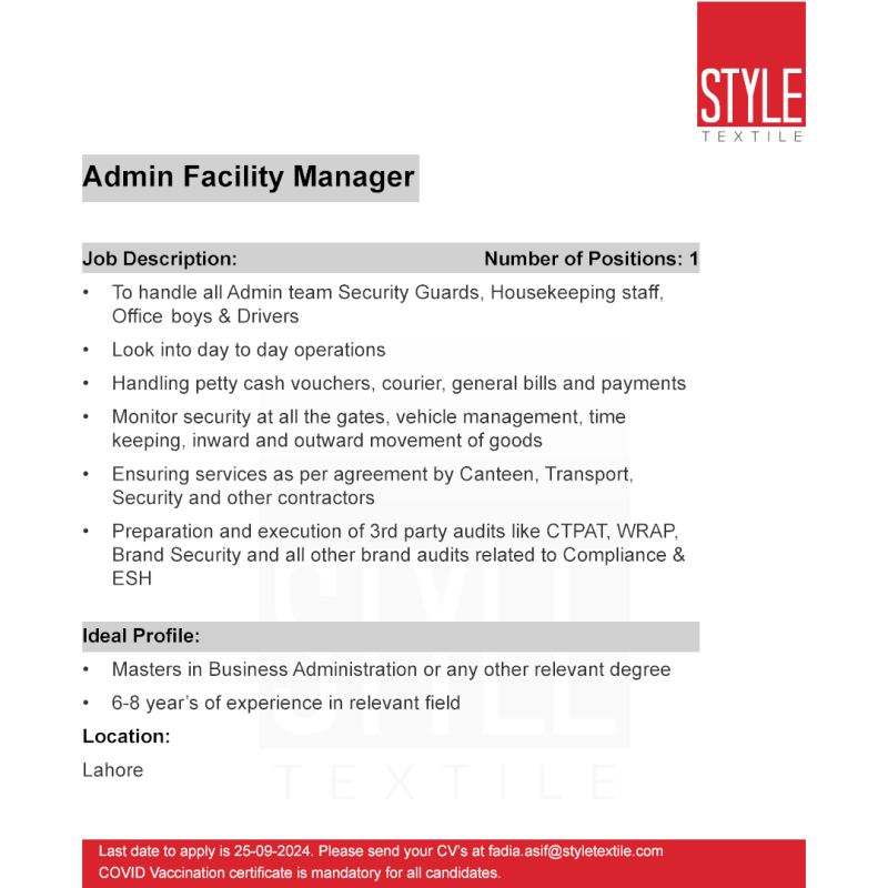 Multiple Jobs in STYLE Textile Apply Online Now